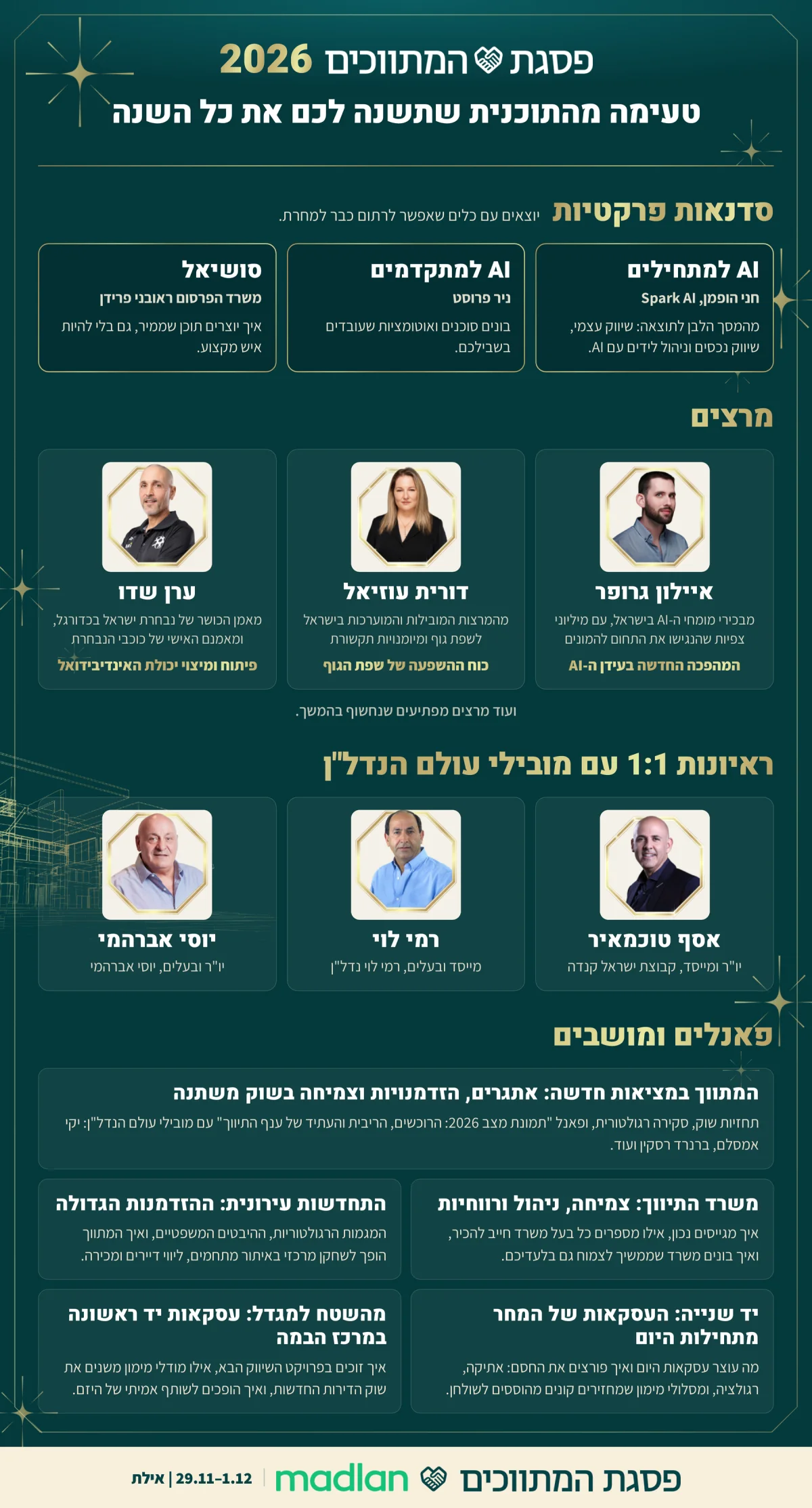 פסגת המתווכים 2026 - עלון מפורט